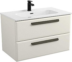 Тумба с раковиной Cezares ECO-CER-N 80 ECO-CER-N-800-2C-SO-AS-P альпака брашированная для ванной в интернет-магазине Sanbest