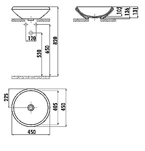 Раковина Creavit Mono 45 MN045.40000 черная купить в интернет-магазине Sanbest
