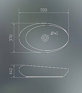 Раковина накладная Gid Creativo 59 N9050 51167 белая купить в интернет-магазине Sanbest