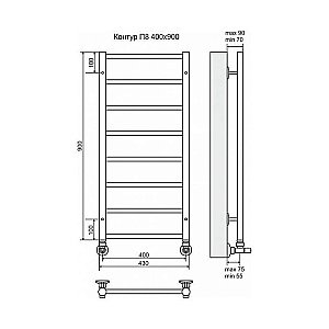 Полотенцесушитель водяной Terminus Контур П8 400x900 купить в интернет-магазине сантехники Sanbest