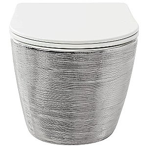 Унитаз подвесной Grossman Color GR-4455SWS безободковый, с крышкой микролифт, серебро купить в интернет-магазине Sanbest