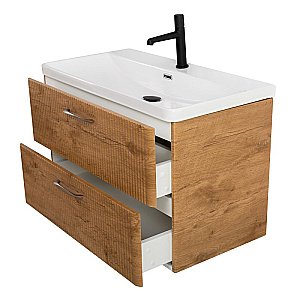 Тумба с раковиной BelBagno DUE-800-2C-SO-RN-P Rovere Nature для ванной в интернет-магазине Sanbest