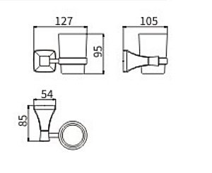 Стакан для зубных щеток CeramaLux Domino 95402 хром купить в интернет-магазине сантехники Sanbest