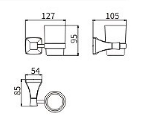 Стакан для зубных щеток CeramaLux Domino 95402 хром купить в интернет-магазине сантехники Sanbest
