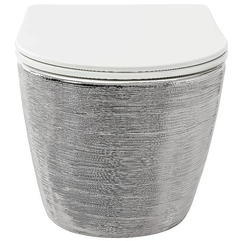 Унитаз подвесной Grossman Color GR-4455SWS безободковый, с крышкой микролифт, серебро купить в интернет-магазине Sanbest