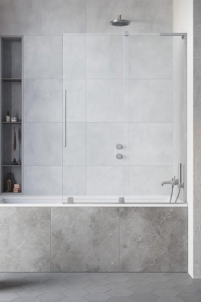Шторка для ванны Radaway Furo SL Brushed Nickel PND II 120 стекло прозрачное/профиль брашированный никель купить в интернет-магазине Sanbest