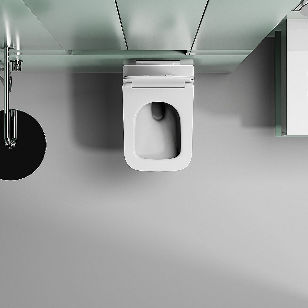 Унитаз подвесной Abber Ultra AC1303 белый, безободковый, с крышкой микролифт купить в интернет-магазине Sanbest