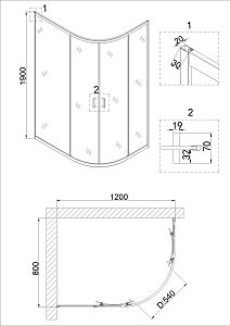 Душевой угол Niagara Nova NG-6621-08 120х80 купить в интернет-магазине Sanbest