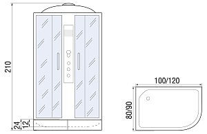 Душевая кабина RIVER DESNA 24 100х80 купить в интернет-магазине Sanbest