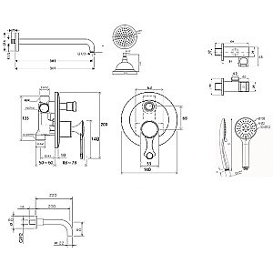 Душевая система Bronze de Luxe Yasmina NT800/B02 хром купить в интернет-магазине сантехники Sanbest