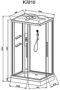 Душевая кабина AvaCan K Серия K2810 100х80 стандартная купить в интернет-магазине Sanbest
