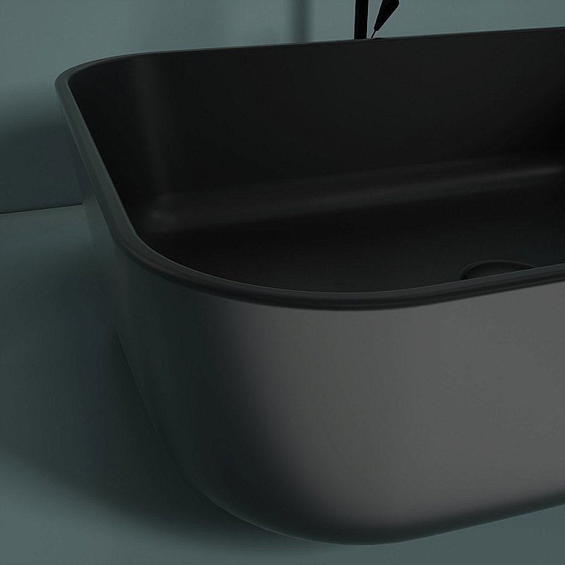 Раковина накладная Esbano ASTANES-N чёрная матовая купить в интернет-магазине Sanbest