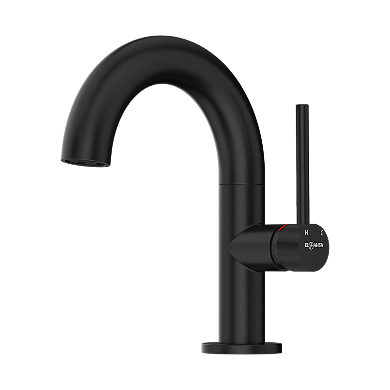 Смеситель для раковины Elghansa RADIANT XQ 1637181-Black черный матовый купить в интернет-магазине сантехники Sanbest