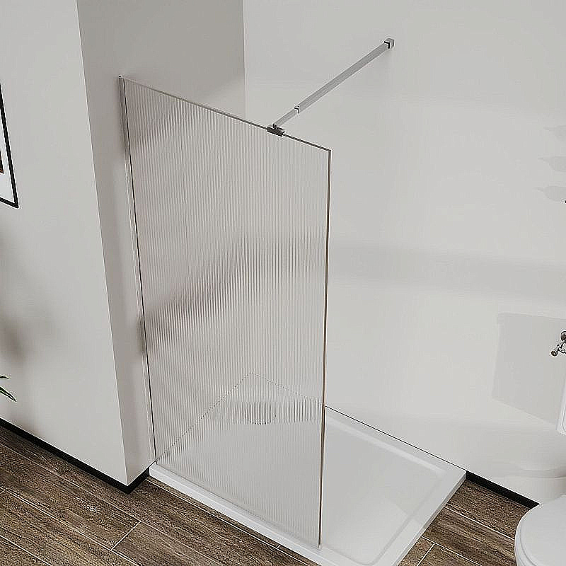 Душевое ограждение Azario Walk-in 120 AZ-271-120-MB-CRF стекло рифленое/профиль черный матовый купить в интернет-магазине Sanbest