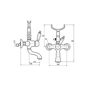 Смеситель для ванны Magliezza Bianco 50603-cr купить в интернет-магазине сантехники Sanbest