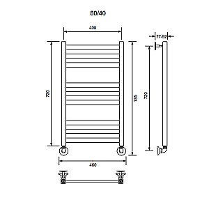Полотенцесушитель водяной Veconi Vero-B V8040GR-B графит купить в интернет-магазине сантехники Sanbest