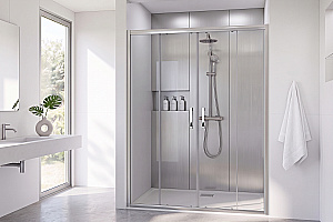 Душевая дверь Royal Bath TUDOR RB HT-T-ST 195 стекло прозрачное/профиль сатин купить в интернет-магазине Sanbest