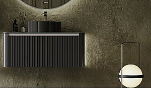 Тумба с раковиной Jorno Lumino 120 антрацит для ванной в интернет-магазине Sanbest