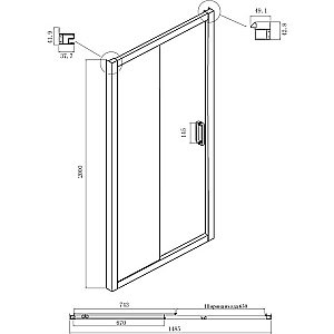 Душевой уголок Ambassador Forsa ABB 17022221ABB-90ABB 150х90 стекло тонированное/профиль черный купить в интернет-магазине Sanbest