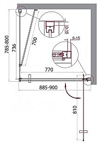 Душевой уголок BelBagno MARMI-AH-1, 90x80 см, распашные двери, серебристый, прозрачный купить в интернет-магазине Sanbest