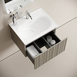 Тумба с раковиной Sancos CODE CD60GP/CN13001 60 серая платина для ванной в интернет-магазине Sanbest