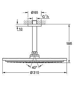 Верхний душ Grohe Rainshower Cosmopolitan Metal 26067A00 купить в интернет-магазине сантехники Sanbest