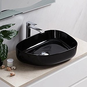 Раковина накладная BelBagno 55 BB1435-NERO черная купить в интернет-магазине Sanbest