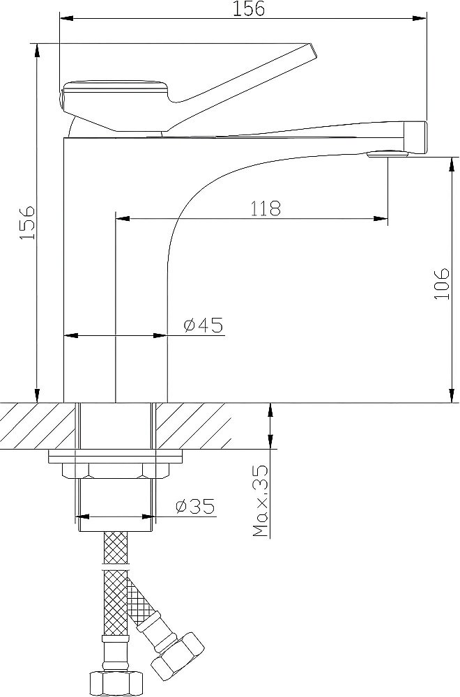 Смеситель для раковины Orange Organic M27-021cr хром купить в интернет-магазине сантехники Sanbest