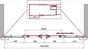 Душевая дверь BelBagno UNO 195-BF-2 180 стекло рифленое/профиль хром купить в интернет-магазине Sanbest