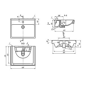 Тумба с  раковиной подвесная/напольная Dreja Q PLUS (D) 60 белый глянец для ванной в интернет-магазине Sanbest