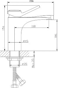 Смеситель для раковины Orange Organic M27-021cr хром купить в интернет-магазине сантехники Sanbest