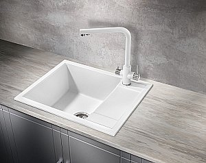 Мойка кухонная Milacio Navarra 60 Cuarzo MC.77072 белая купить в интернет-магазине сантехники Sanbest