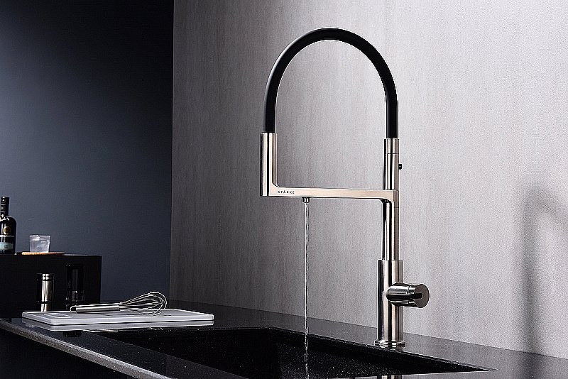 Смеситель для кухни Paulmark Tornado To213402-BS брашированная сталь купить в интернет-магазине сантехники Sanbest