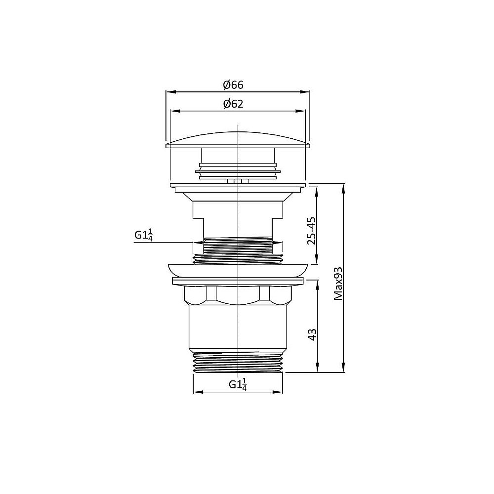 Донный клапан Vincea DPU-1B01MB черный купить в интернет-магазине сантехники Sanbest