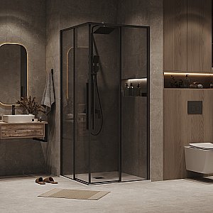 Душевой уголок Grossman Galaxy 300.K33.01.1010.21.10 100x100 стекло тонированное/профиль черный матовый купить в интернет-магазине Sanbest