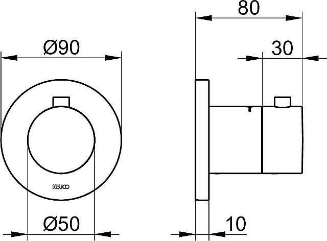 Смеситель для душа KEUCO IXMO 59553010001 хром купить в интернет-магазине сантехники Sanbest