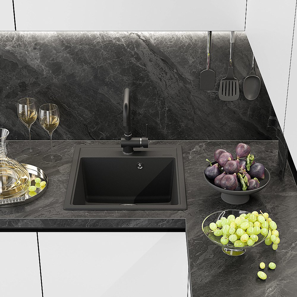 Кухонная мойка Misty Imperial 46 IMP-46х51-01 антрацит купить в интернет-магазине сантехники Sanbest