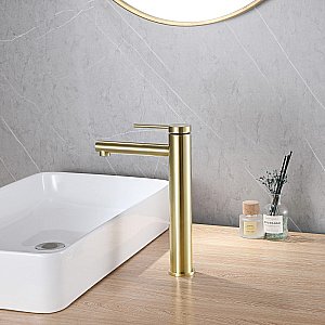 Смеситель для раковины ABBER Emotion AF8811G золото матовое купить в интернет-магазине сантехники Sanbest