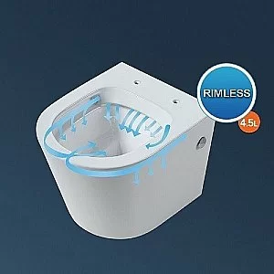 Унитаз подвесной CeramaLux B2330-2MDH серый матовый, безободковый, с крышкой микролифт купить в интернет-магазине Sanbest
