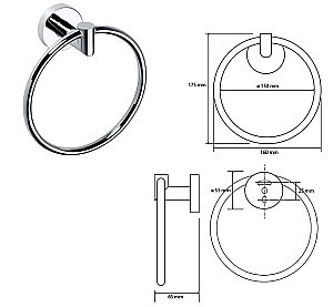 Кольцо для полотенец Bemeta Omega 104204062 купить в интернет-магазине сантехники Sanbest