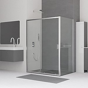 Душевой уголок RGW Classic CL-48-1 (CL-14 + Z-060-1) 100x80 стекло прозрачное/профиль хром купить в интернет-магазине Sanbest