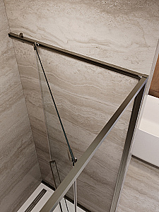 Душевая дверь Cezares LUX 110 B-FS-11-110-C-GM стекло прозрачное/профиль оружейная сталь купить в интернет-магазине Sanbest