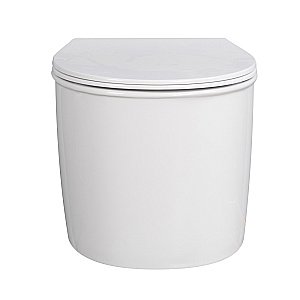 Унитаз подвесной Abber Bequem AC1127 белый, безободковый, с крышкой микролифт, слив торнадо купить в интернет-магазине Sanbest