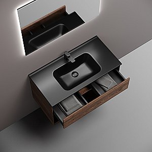 Тумба с раковиной Sancos Marmi 1.0 90 MR1.090ECH дуб чарльстон для ванной в интернет-магазине Sanbest