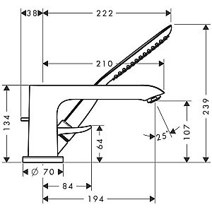 Смеситель для ванны Hansgrohe Metris 31190000 купить в интернет-магазине сантехники Sanbest