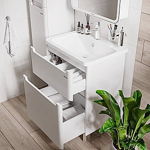 Тумба с раковиной напольная Grossman АДЕЛЬ 60 белая для ванной в интернет-магазине Sanbest