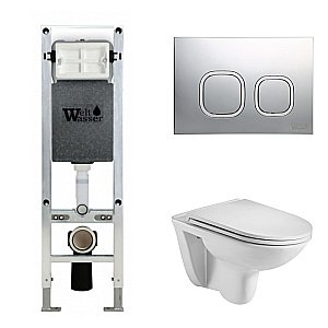 Унитаз с инсталляцией WeltWasser AMBERG 350 ST + BAARBACH 004 GL-WT + AMBERG RD-MT CR купить в интернет-магазине Sanbest