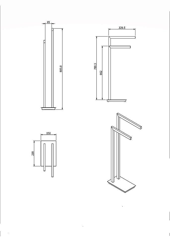 Полотенцедержатель напольный Langberger Vico 70381 хром купить в интернет-магазине сантехники Sanbest