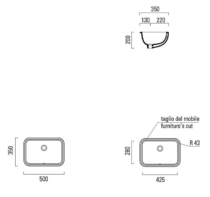 Раковина GSI Pura 724711 50 белая глянцевая купить в интернет-магазине Sanbest