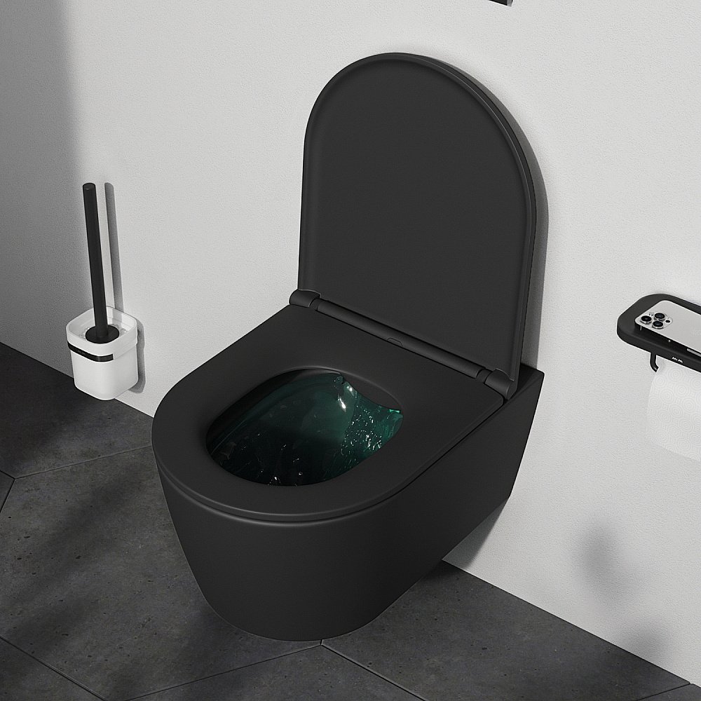 Унитаз подвесной AM.PM Func C8F1700MBSC черный матовый, безободковый купить в интернет-магазине Sanbest